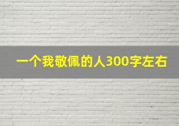 一个我敬佩的人300字左右