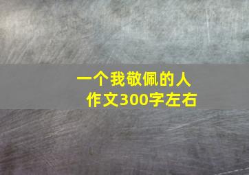 一个我敬佩的人作文300字左右