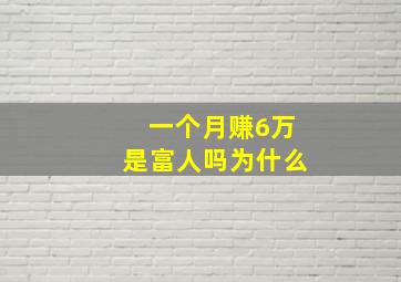 一个月赚6万是富人吗为什么