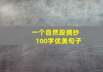 一个自然段摘抄100字优美句子