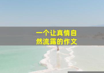 一个让真情自然流露的作文