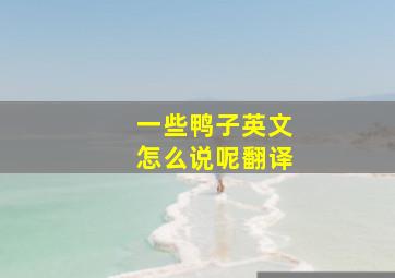 一些鸭子英文怎么说呢翻译