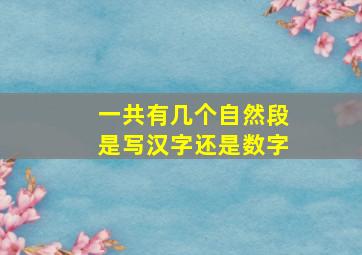 一共有几个自然段是写汉字还是数字