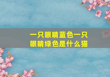 一只眼睛蓝色一只眼睛绿色是什么猫