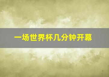 一场世界杯几分钟开幕