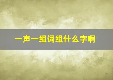 一声一组词组什么字啊