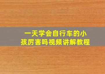 一天学会自行车的小孩厉害吗视频讲解教程