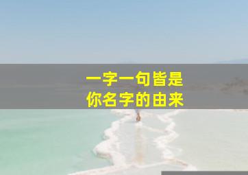 一字一句皆是你名字的由来