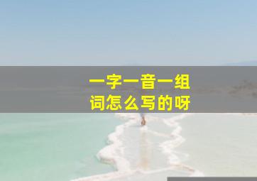 一字一音一组词怎么写的呀