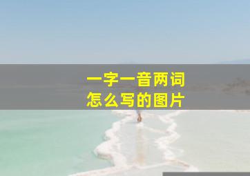 一字一音两词怎么写的图片