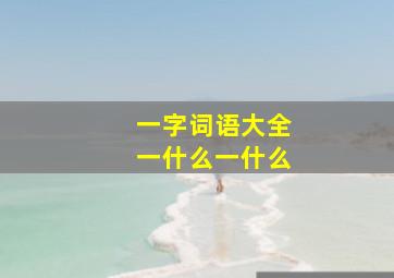 一字词语大全一什么一什么