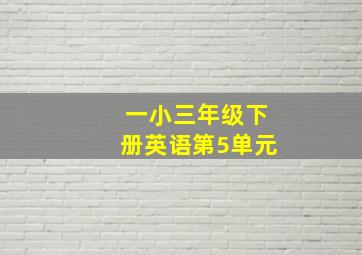 一小三年级下册英语第5单元