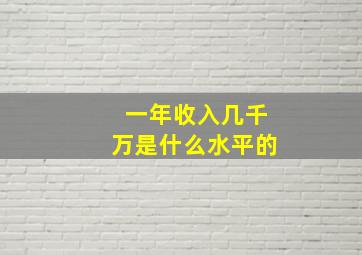 一年收入几千万是什么水平的