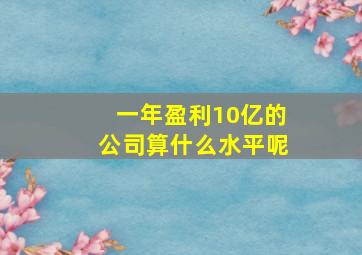 一年盈利10亿的公司算什么水平呢