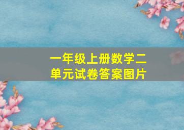 一年级上册数学二单元试卷答案图片