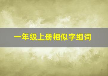 一年级上册相似字组词