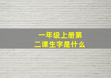 一年级上册第二课生字是什么