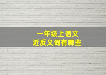 一年级上语文近反义词有哪些