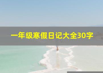 一年级寒假日记大全30字