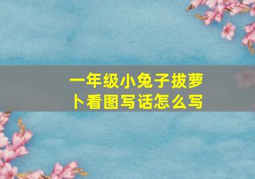 一年级小兔子拔萝卜看图写话怎么写