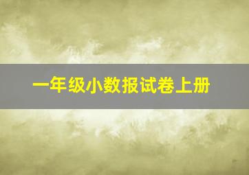 一年级小数报试卷上册