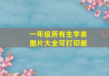 一年级所有生字表图片大全可打印版