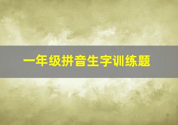 一年级拼音生字训练题