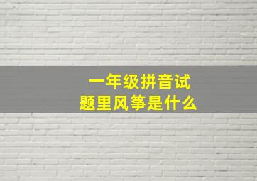 一年级拼音试题里风筝是什么