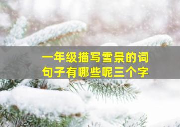 一年级描写雪景的词句子有哪些呢三个字