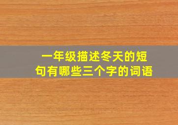 一年级描述冬天的短句有哪些三个字的词语