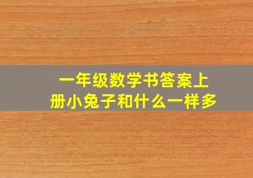 一年级数学书答案上册小兔子和什么一样多