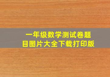 一年级数学测试卷题目图片大全下载打印版