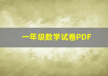 一年级数学试卷PDF