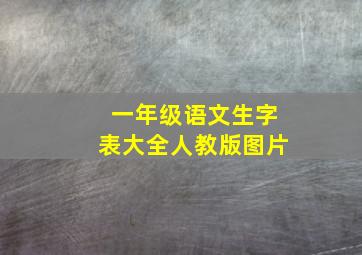 一年级语文生字表大全人教版图片