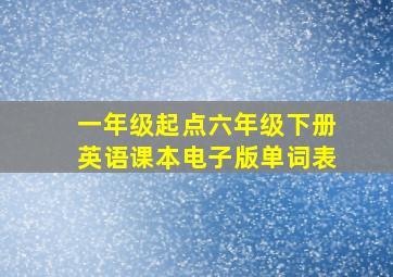 一年级起点六年级下册英语课本电子版单词表