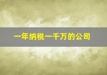 一年纳税一千万的公司