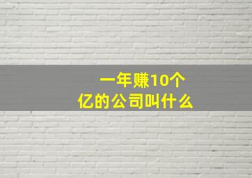 一年赚10个亿的公司叫什么