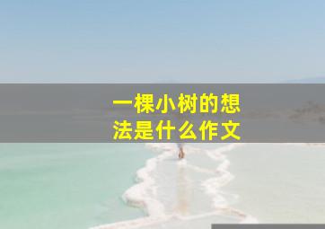 一棵小树的想法是什么作文