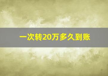 一次转20万多久到账