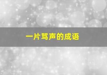 一片骂声的成语