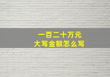 一百二十万元大写金额怎么写