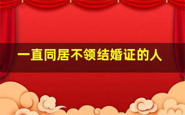 一直同居不领结婚证的人