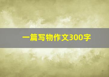 一篇写物作文300字