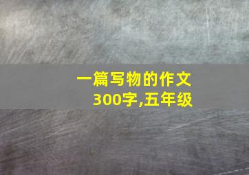 一篇写物的作文300字,五年级