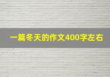 一篇冬天的作文400字左右