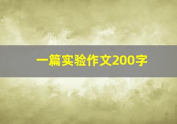 一篇实验作文200字