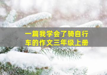 一篇我学会了骑自行车的作文三年级上册