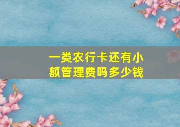 一类农行卡还有小额管理费吗多少钱