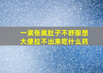 一紧张就肚子不舒服想大便拉不出来吃什么药