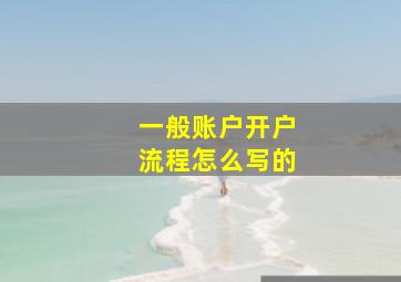 一般账户开户流程怎么写的